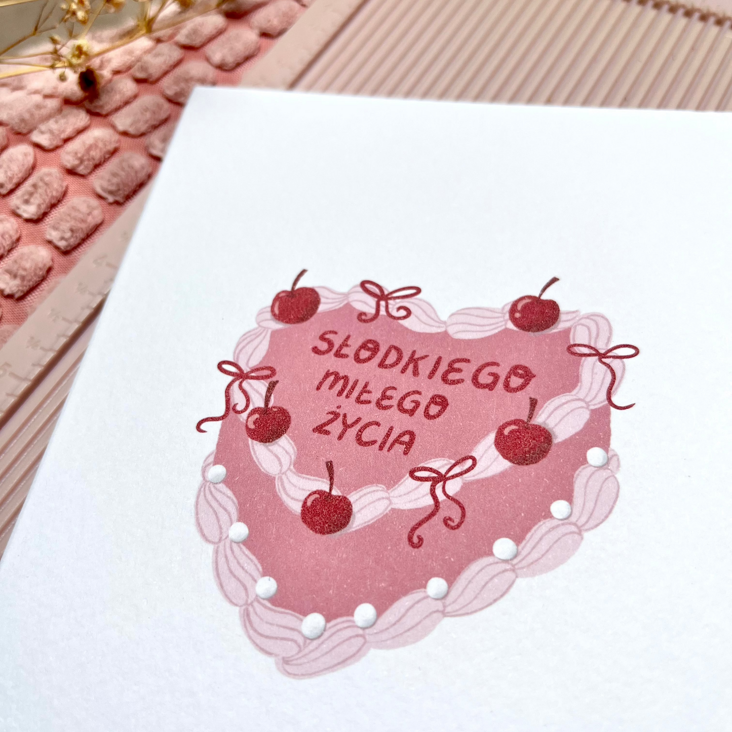 Kartka Tort Słodkiego Miłego Życia