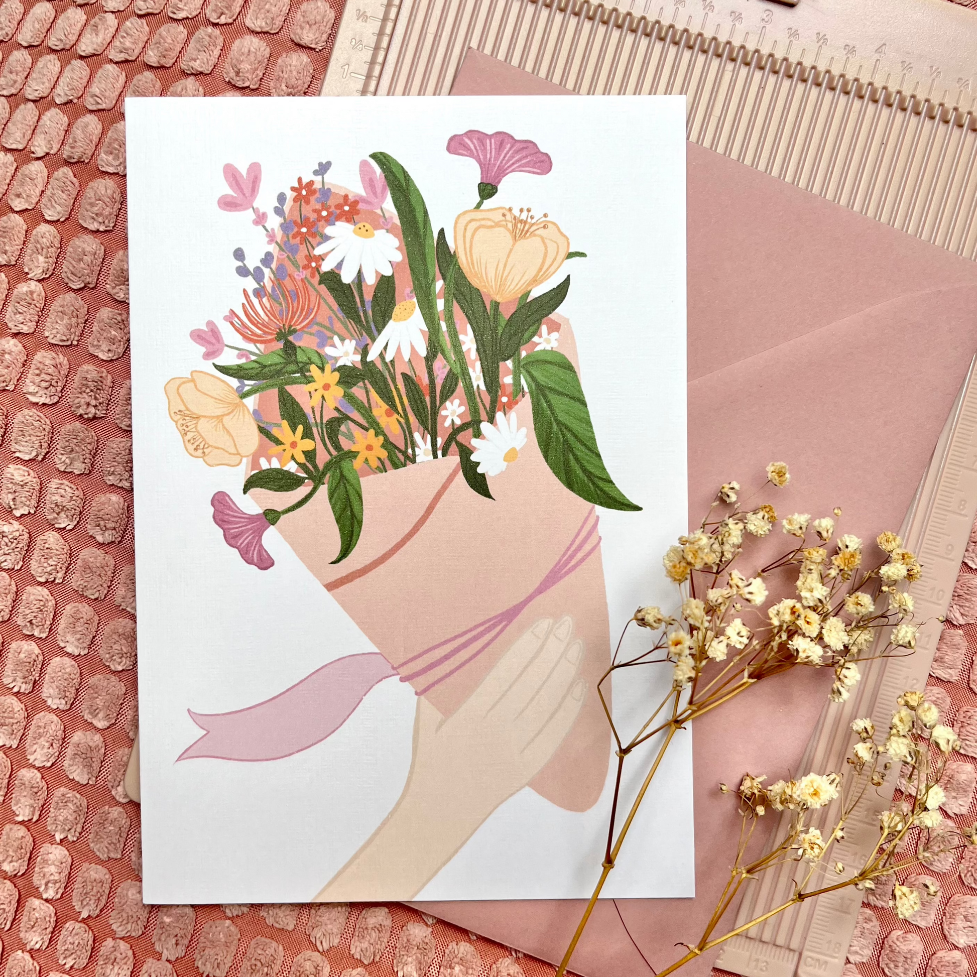 Kartka Bukiet Kwiatów - personalizowana