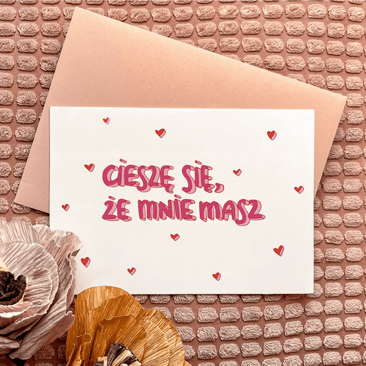 Kartka Cieszę się, że mnie masz - Rysunkografia