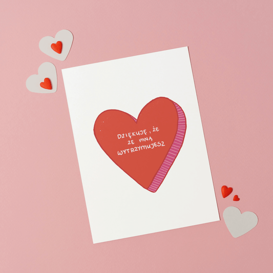 Kartka Dziękuję, że ze mną wytrzymujesz - Rysunkografia