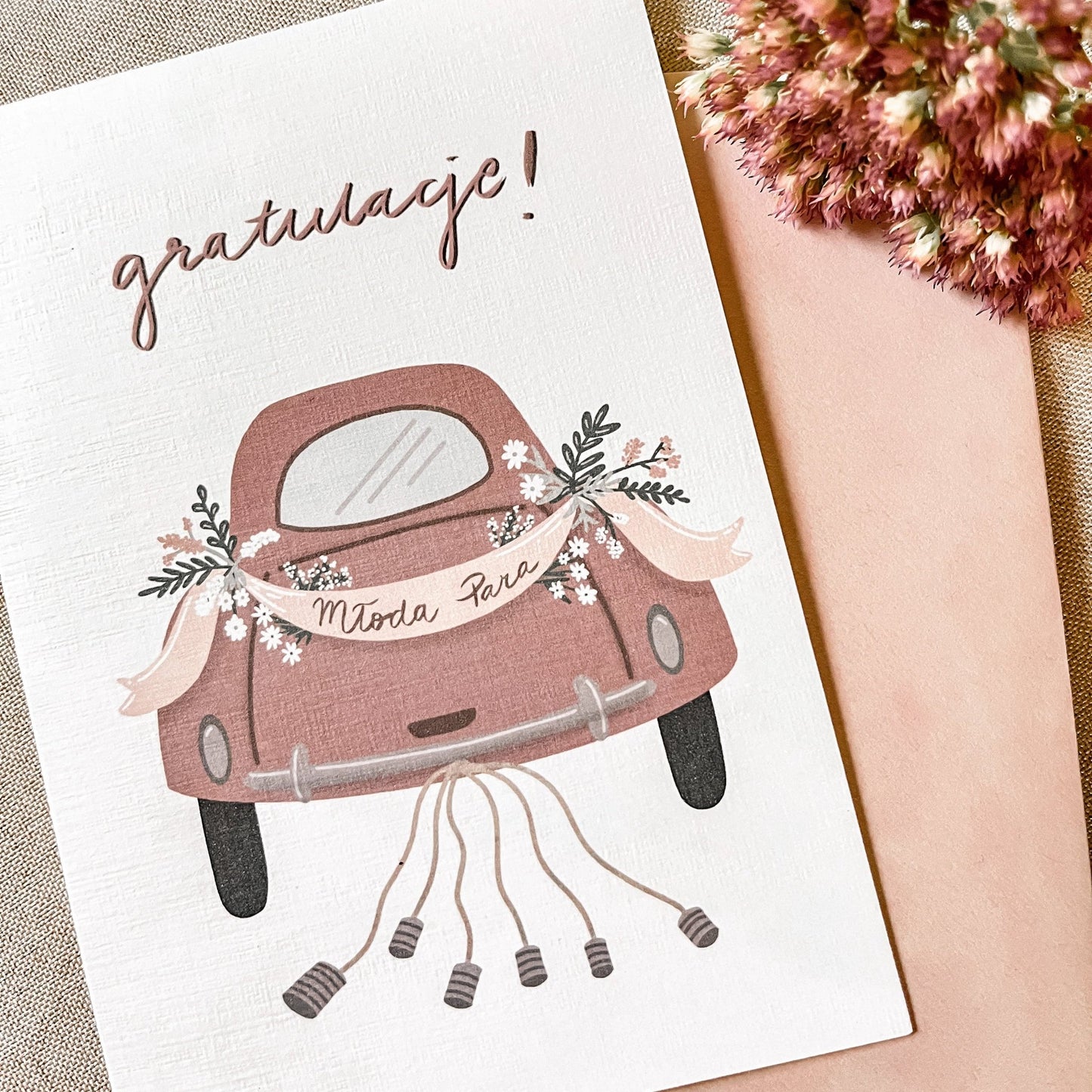 Kartka ślubna Szampan - Rysunkografia