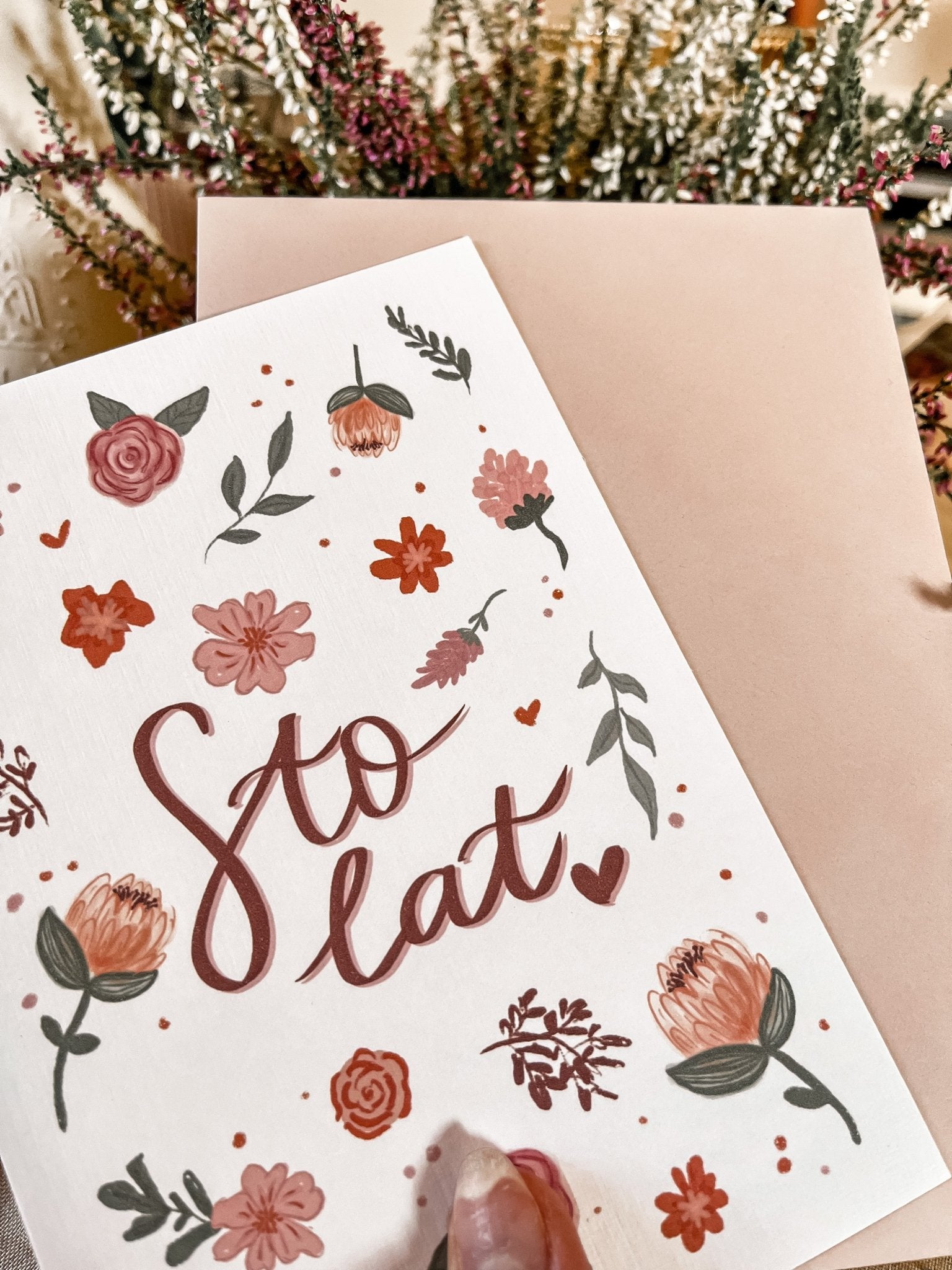 Kwiatowa Kartka Urodzinowa Sto Lat - Rysunkografia