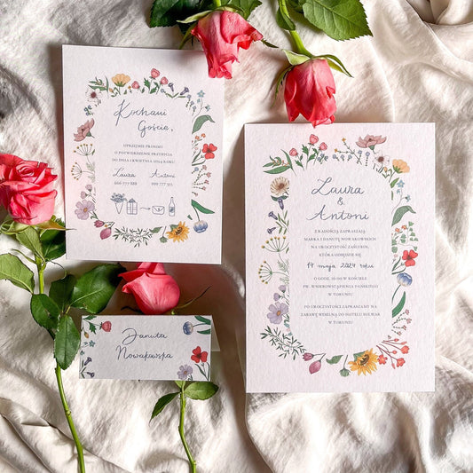 Zaproszenie Wiosenna Łąka - Rysunkografia