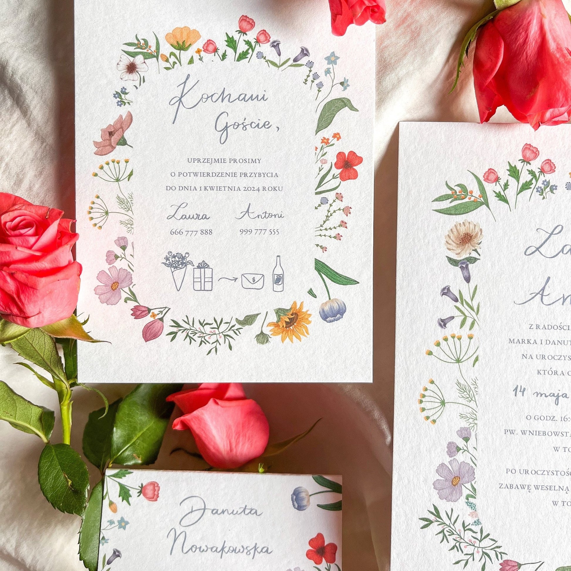 Zaproszenie Wiosenna Łąka - Rysunkografia